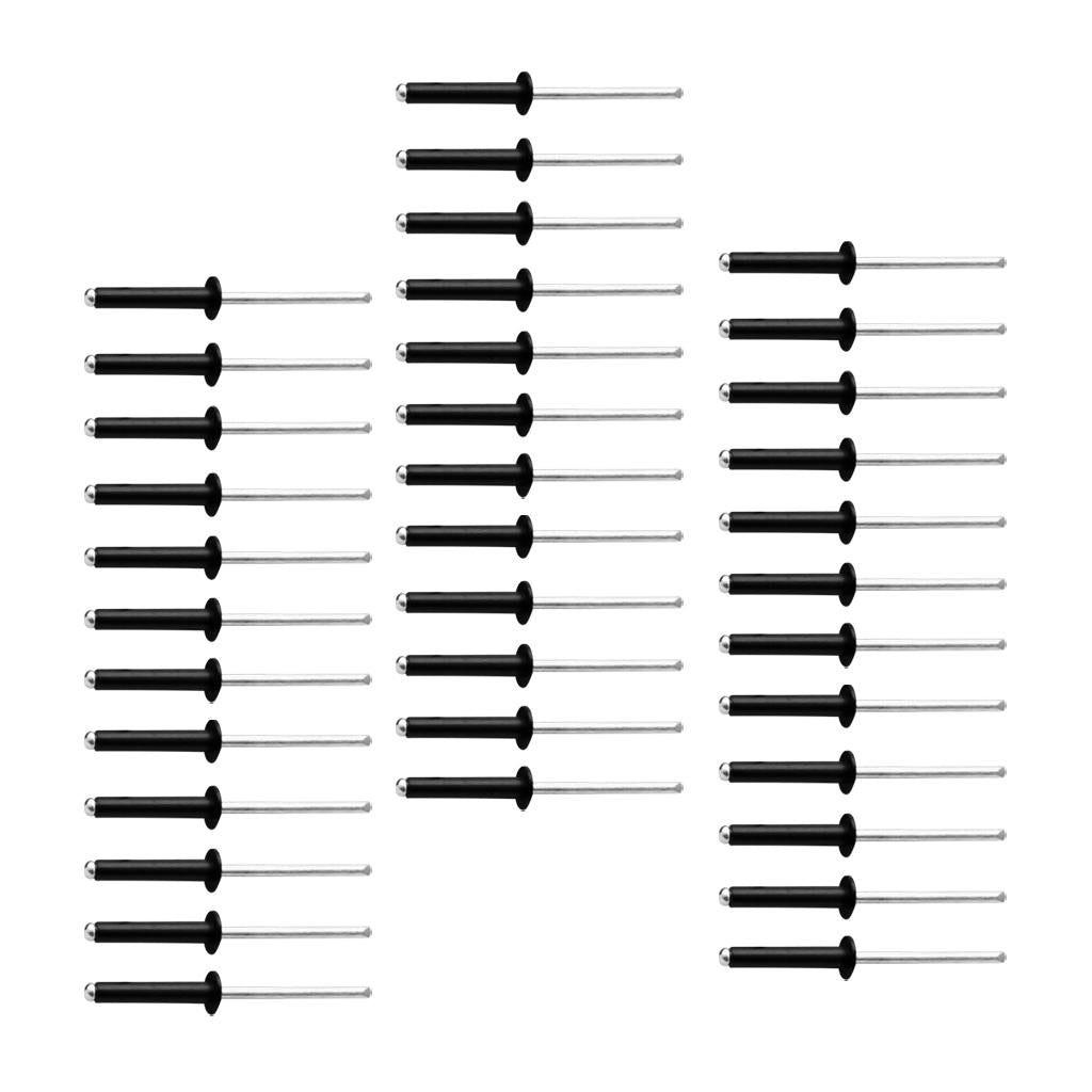 Aluminum Pop Rivets Blind Rivets Dome Head Open End Black M3.2 x 16 (36 Pack)