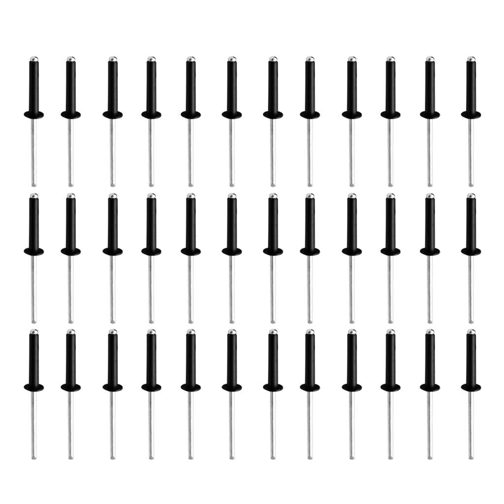Aluminum Pop Rivets Blind Rivets Dome Head Open End Black M3.2 x 16 (36 Pack)