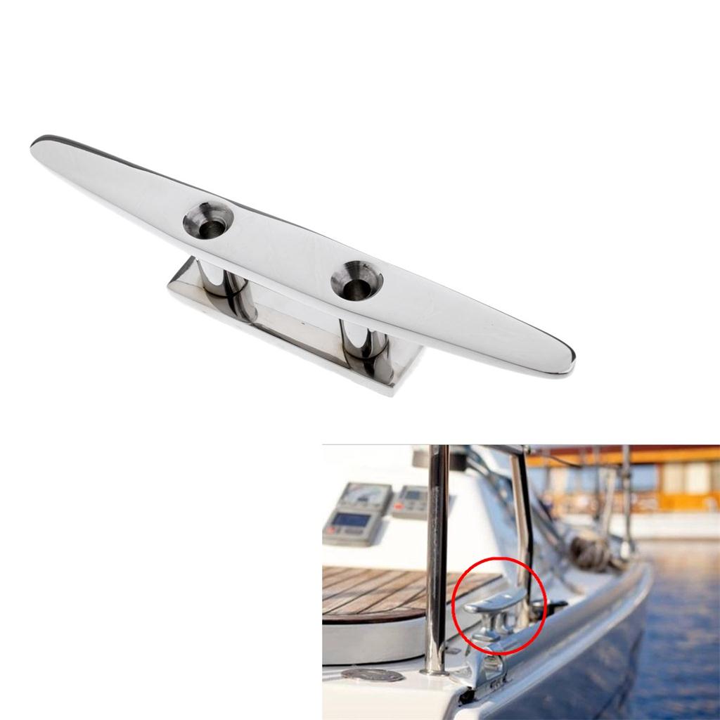 Heavy Duty 8 316 Stainless Steel Marine Boat Flat Top Low Cleat Rope Tie"
