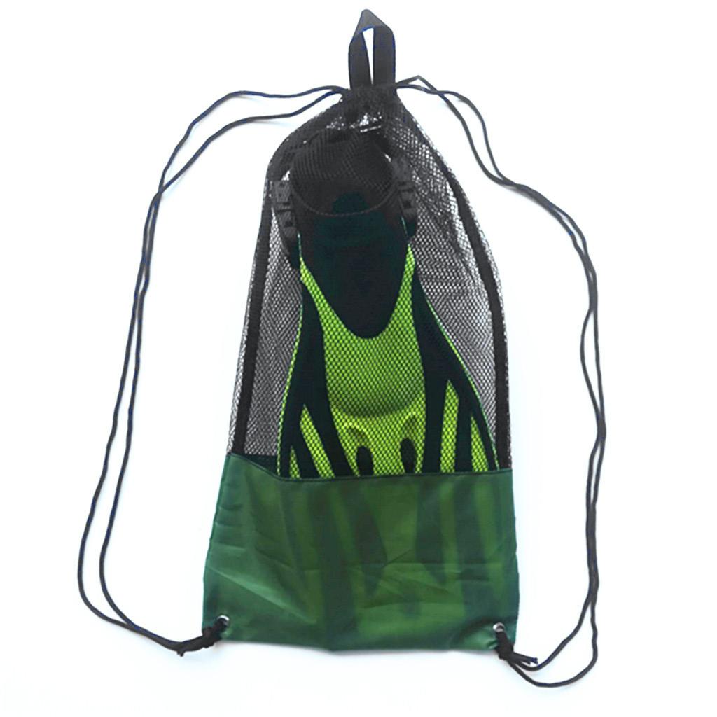 Mesh Drawstring Bag for Snorkeling Scuba Diving  Goggles Mask Army Green