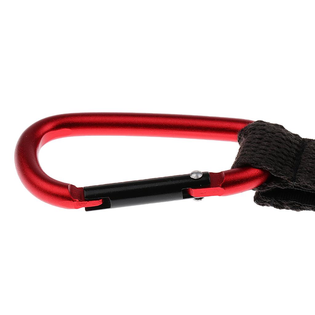 Hiking Travel Water Bottle Carabiner Clip Hook with Rubber Ring Red