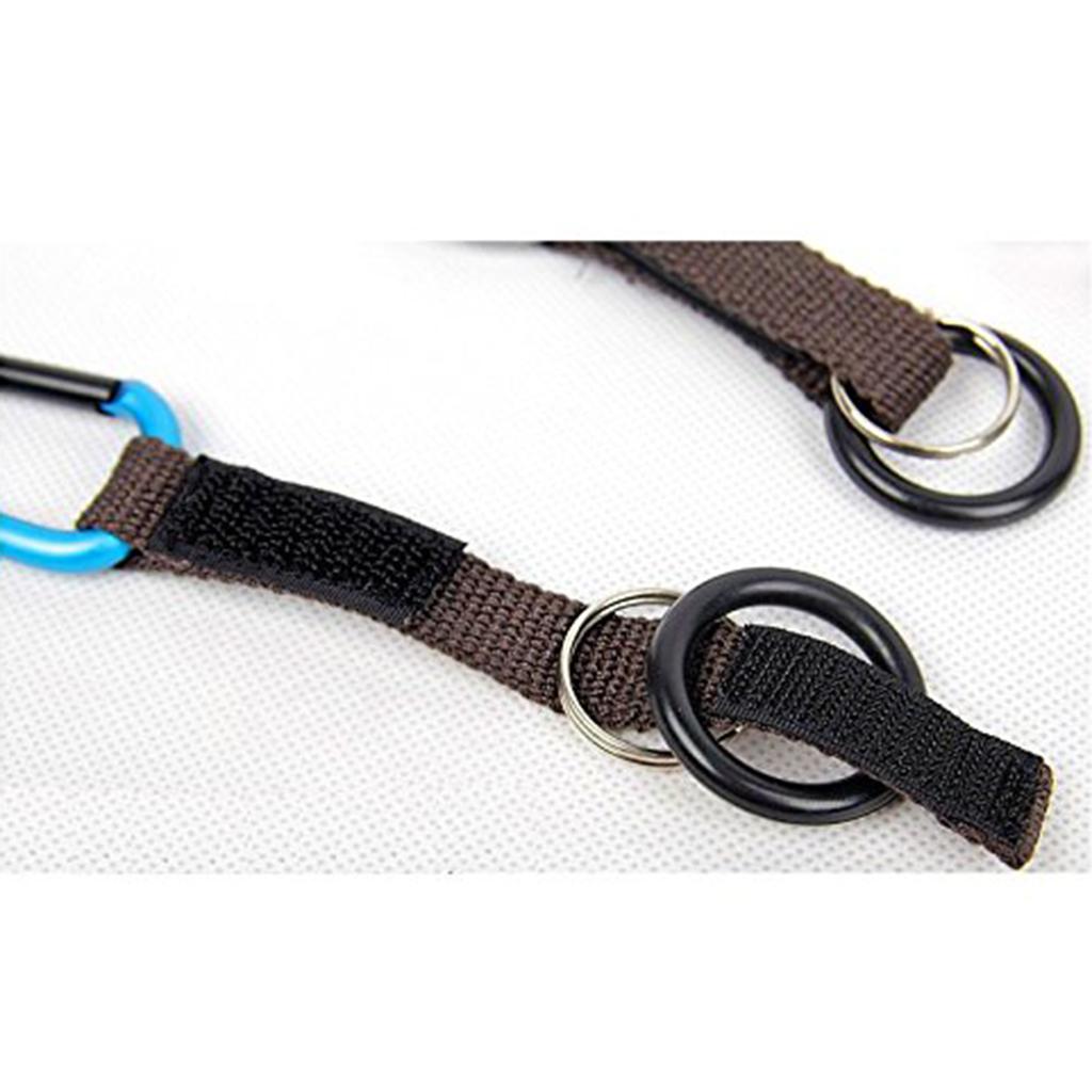 Hiking Travel Water Bottle Carabiner Clip Hook with Rubber Ring Dark Blue