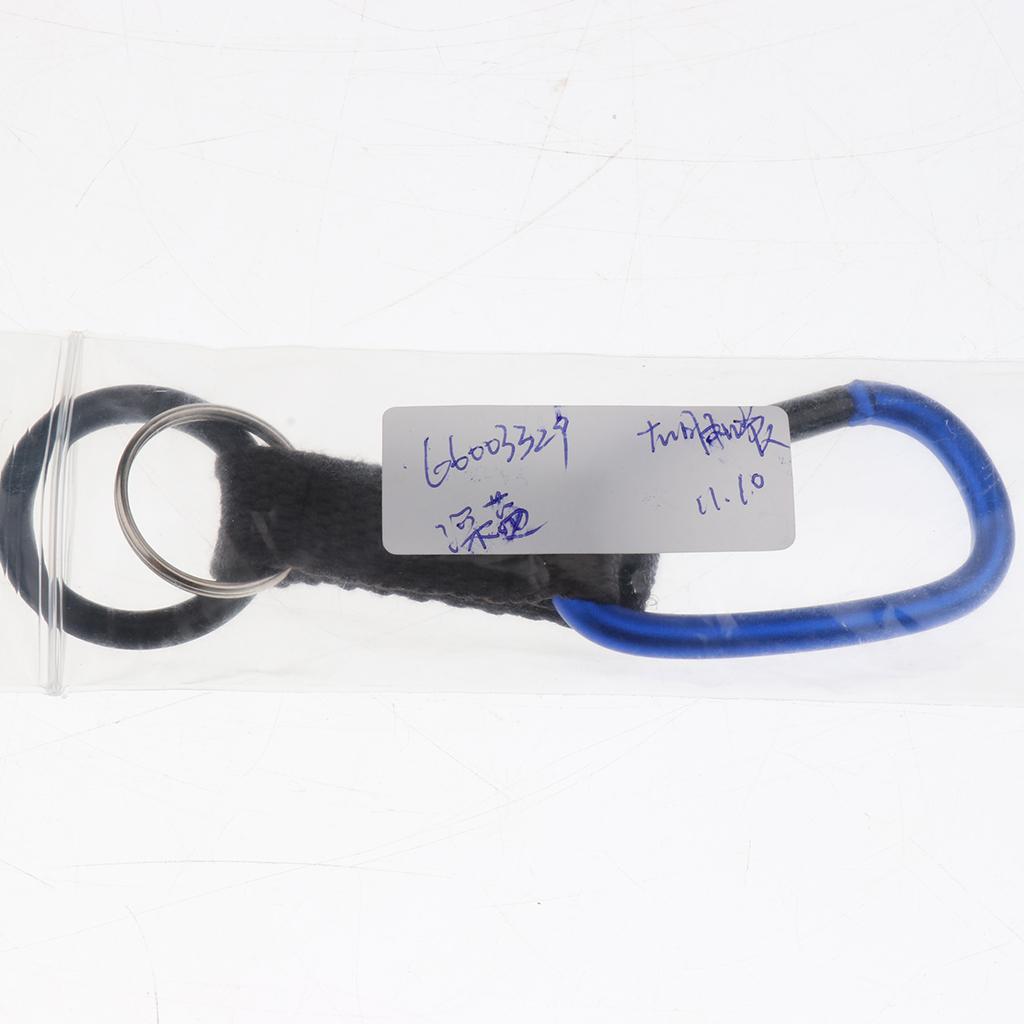 Hiking Travel Water Bottle Carabiner Clip Hook with Rubber Ring Dark Blue