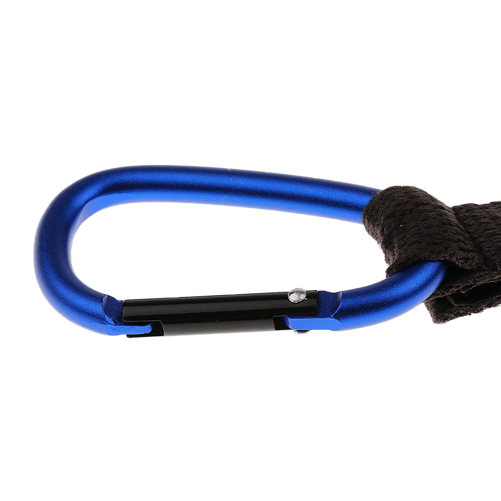 Hiking Travel Water Bottle Carabiner Clip Hook with Rubber Ring Dark Blue