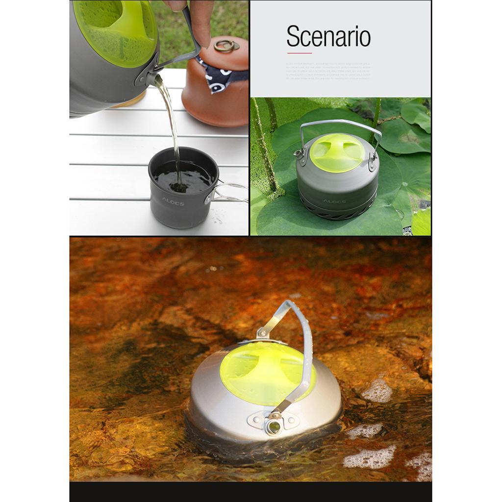 Portable Aluminum Outdoor Camping Picnic Coffee Pot Teapot Water Kettle 0.9L
