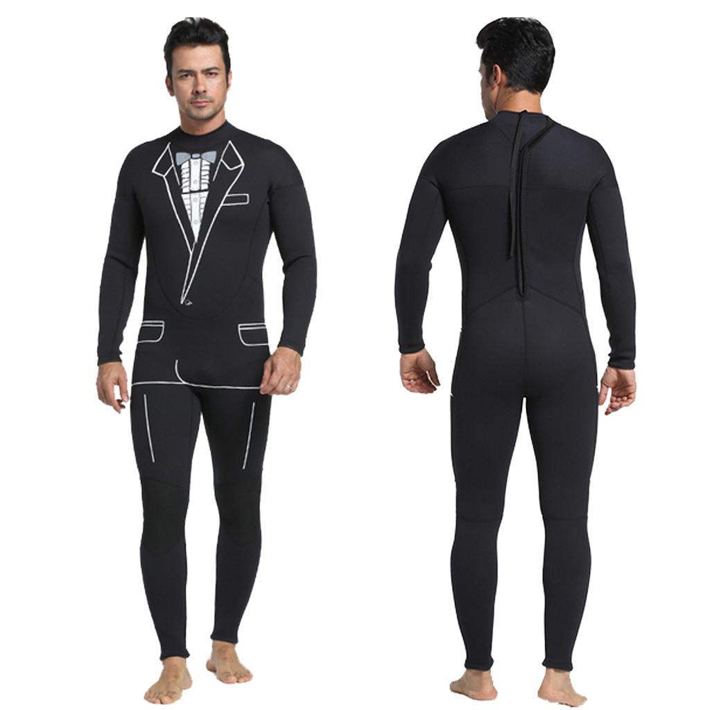 Tuxedo Wetsuit Formal Style Mens 3mm Neoprene Suit Tie Surf Surfing Dive S