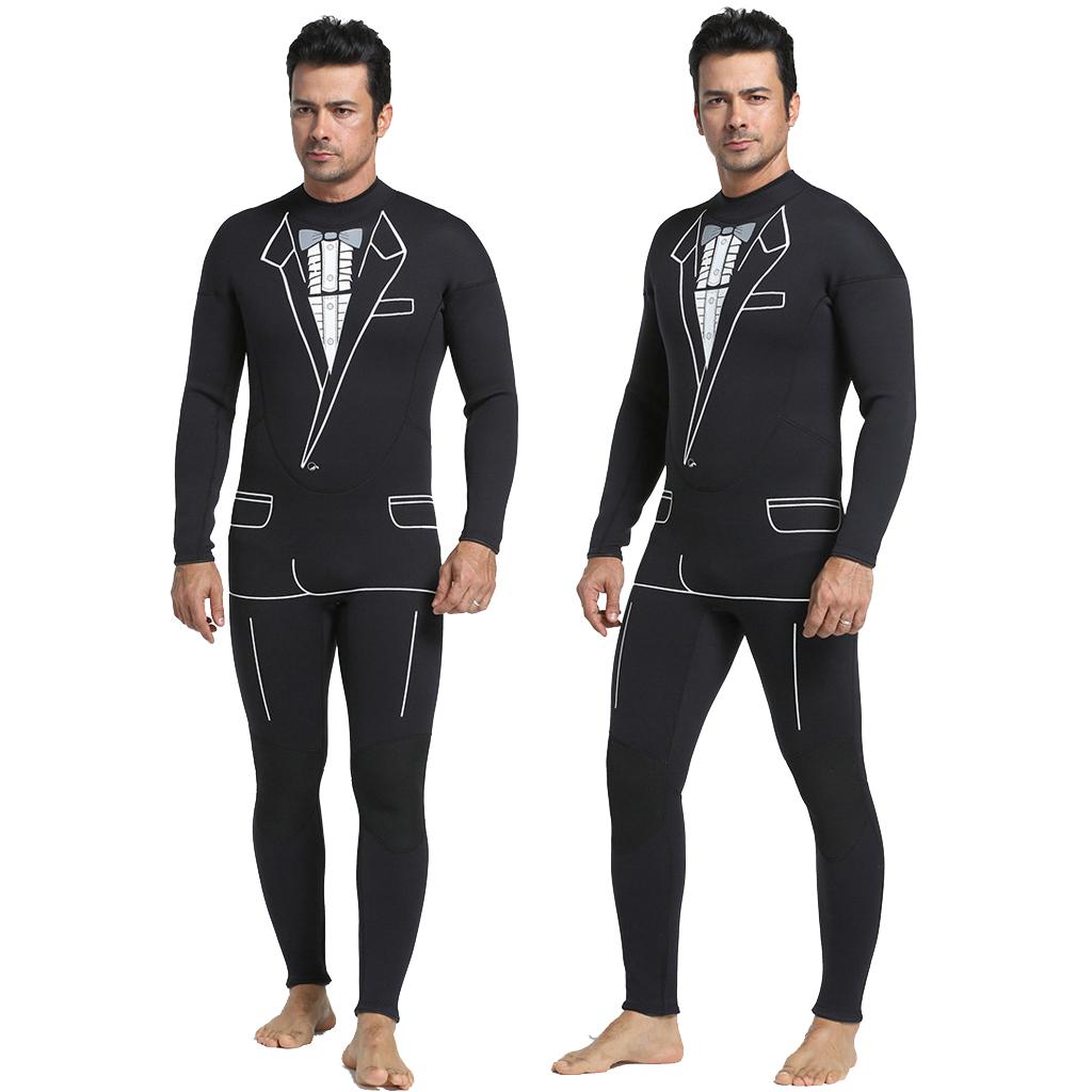 Tuxedo Wetsuit Formal Style Mens 3mm Neoprene Suit Tie Surf Surfing Dive S