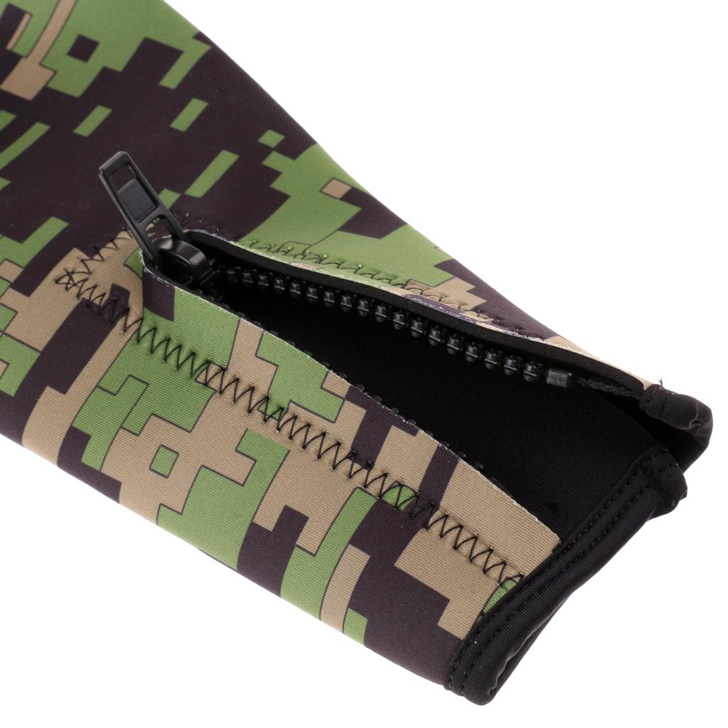 2.5mm Neoprene Green Camo Scuba Diving Wetsuit Top Snorkel Surf Jacket S