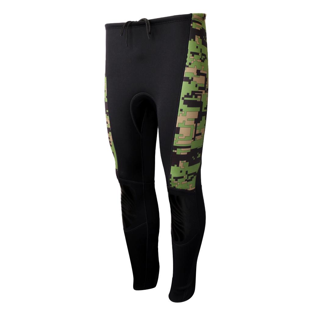 2.5mm Neoprene Green Camo Scuba Diving Snorkel Surf Wetsuit Long Pants M