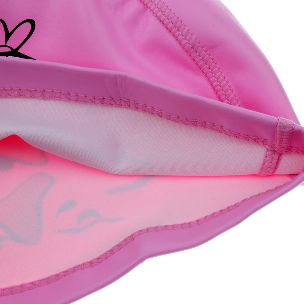 Children's Waterproof Cartoon Dolphin Swimming Cap Ear Protection Pink