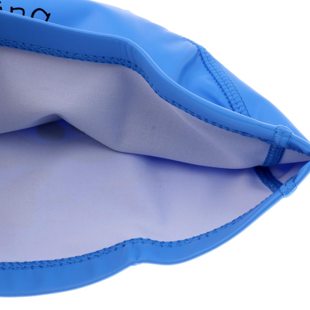 Children's Waterproof Cartoon Dolphin Swimming Cap Ear Protection Blue
