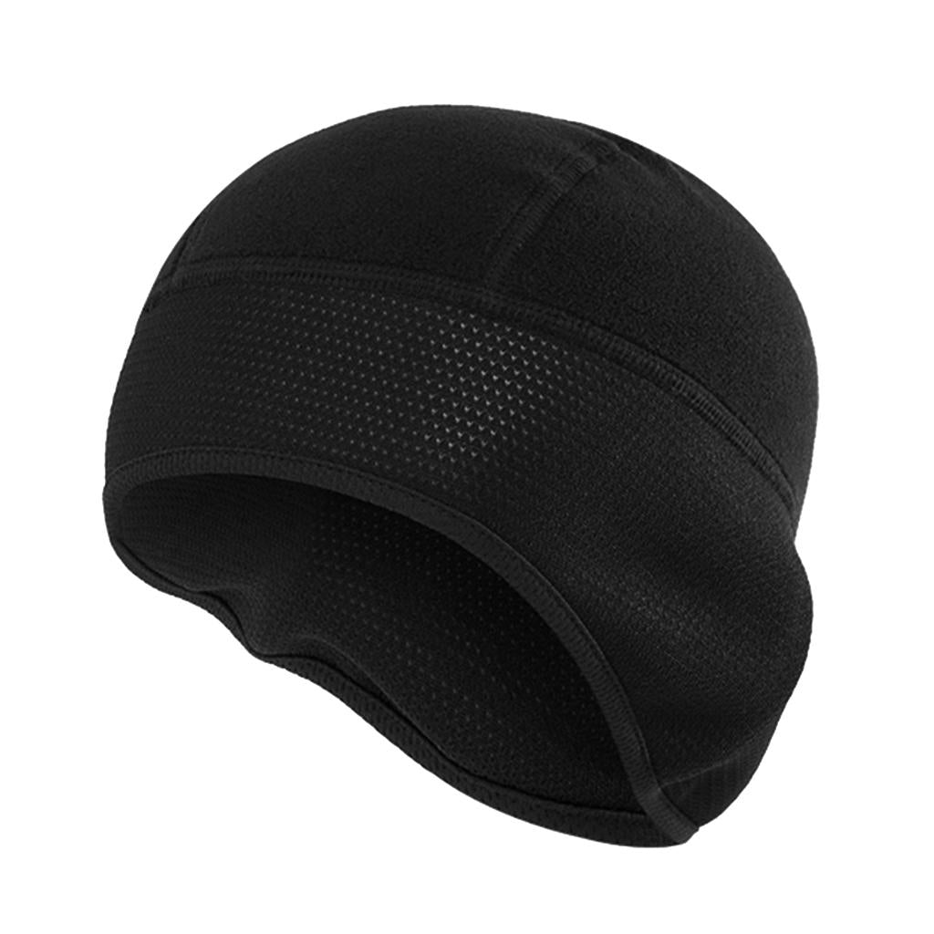 Outdoor Sports Hat Winter Thermal Fleece Cycling Running Ear Warm Cap Black