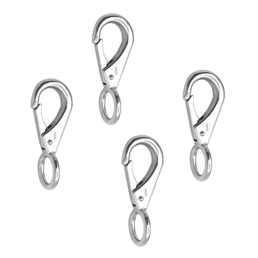4 Pieces Heavy Duty Marine Grade 316 Stainless Steel Spring Snap Hooks 71mm