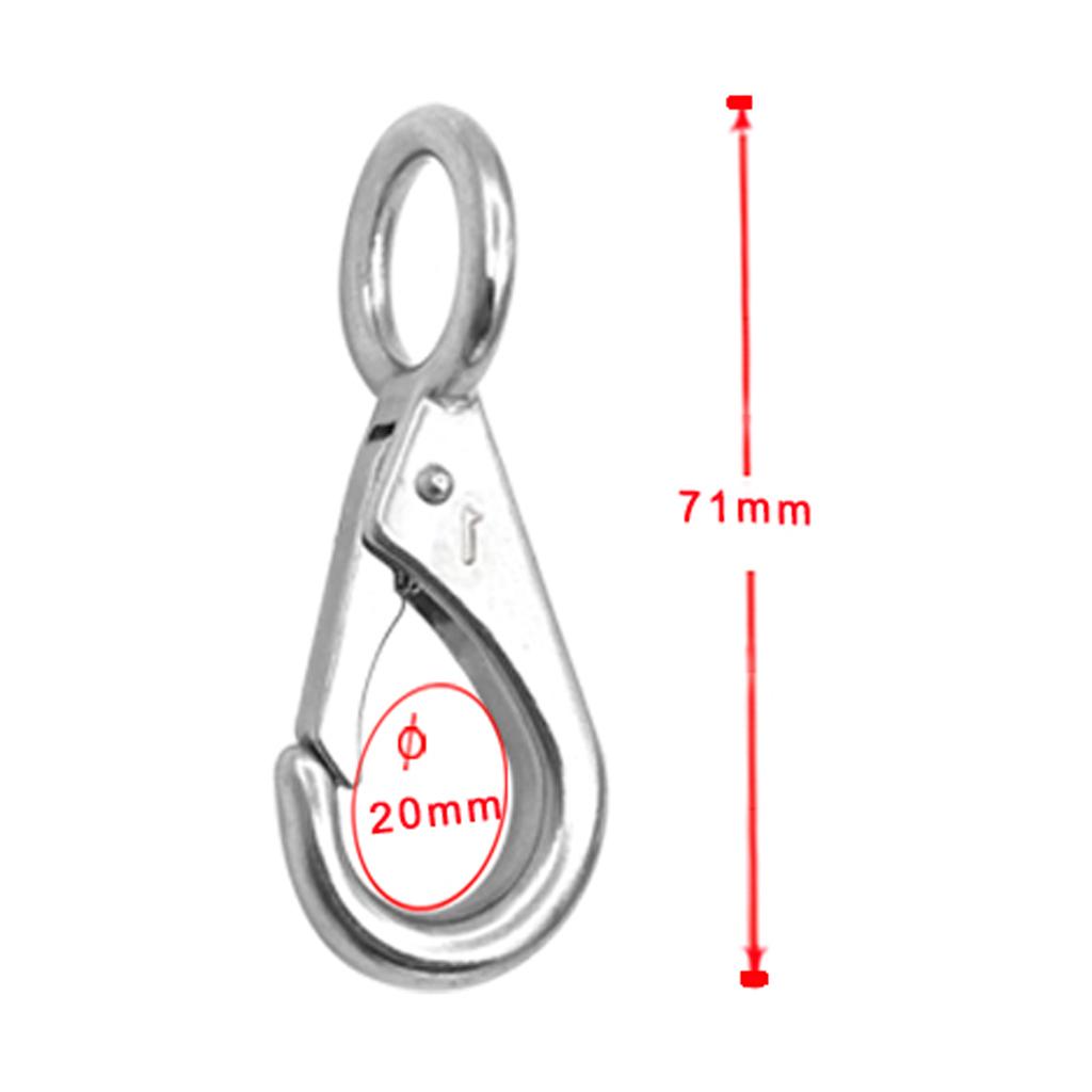 4 Pieces Heavy Duty Marine Grade 316 Stainless Steel Spring Snap Hooks 71mm