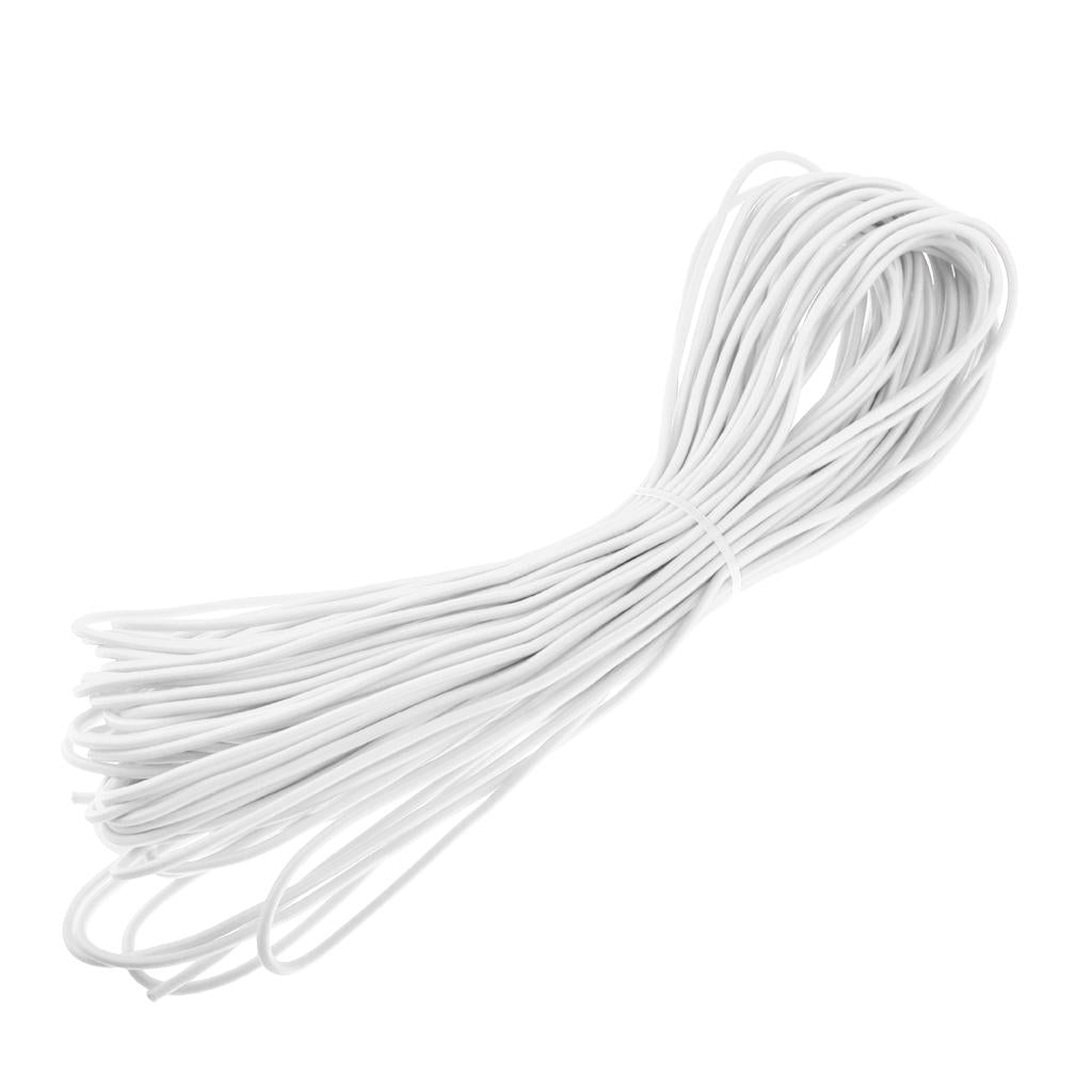 3mm Elastic Round Bungee Rope Shock Cord Tie Down Boats Trailers 30m White