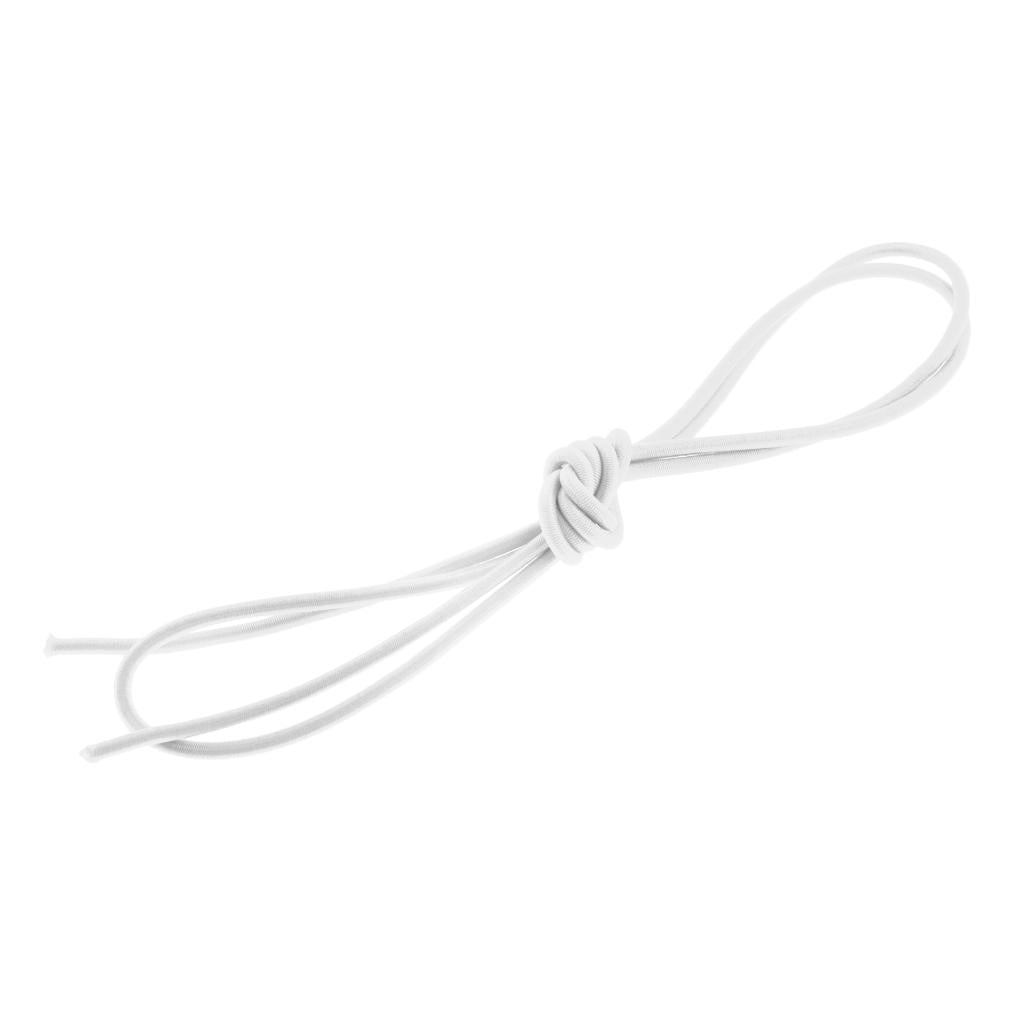 2mm Elastic Bungee Rope Shock Cord Tie Down - Boat/Trailer Covers 2m White