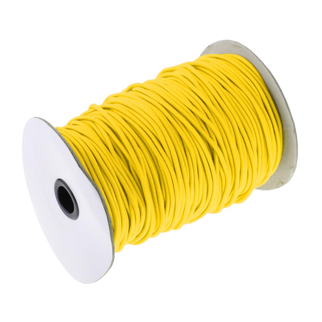 Elastic Bungee Rope Shock Cord Tie Down for Roof Racks Boats 100m Yellow