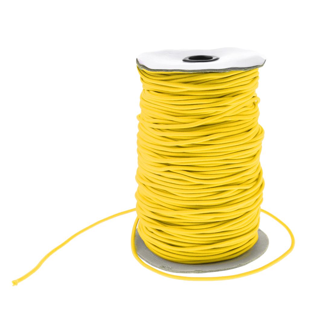 Elastic Bungee Rope Shock Cord Tie Down for Roof Racks Boats 100m Yellow