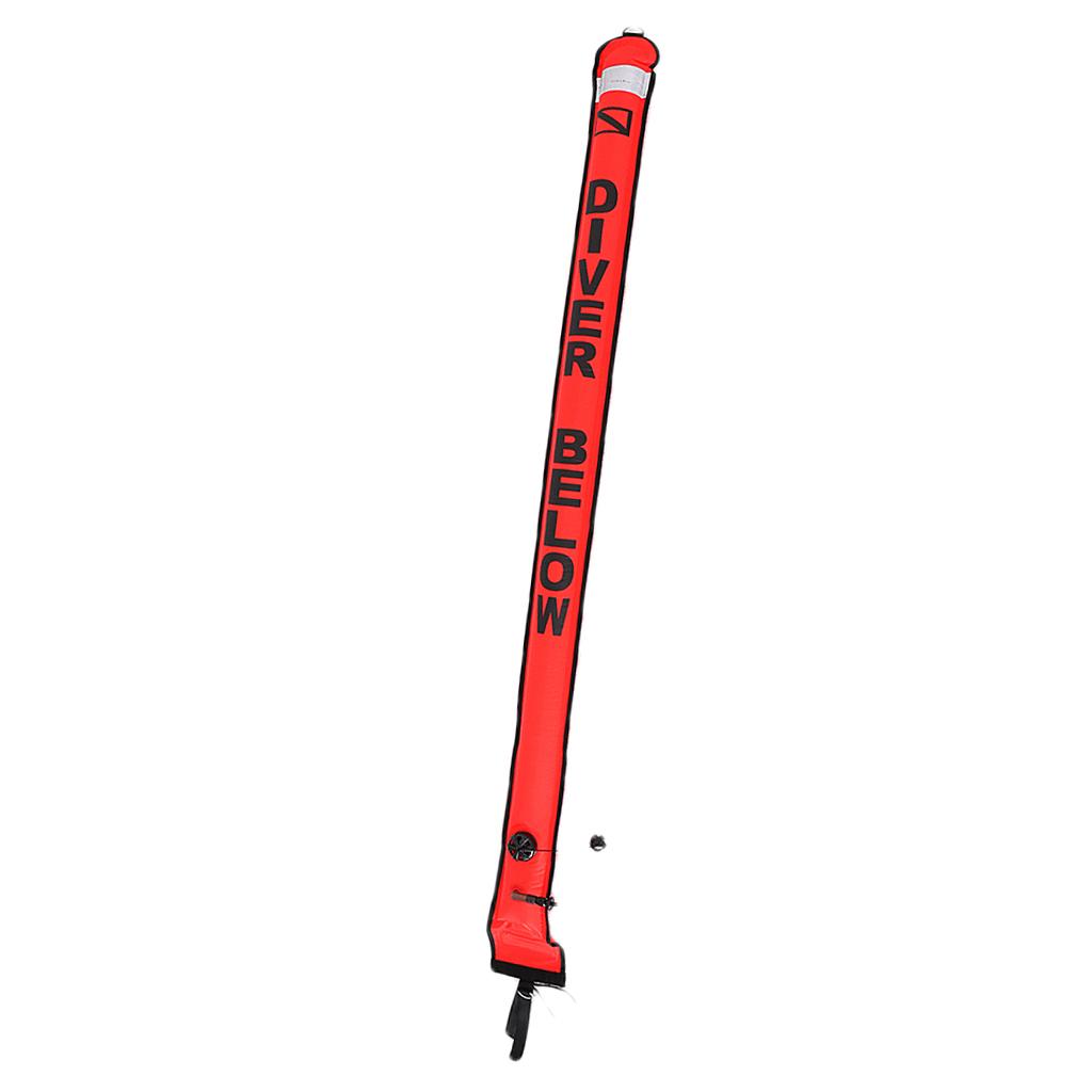 Safety High Visibility Scuba Diver SMB Surface Marker Buoy 5ft Red