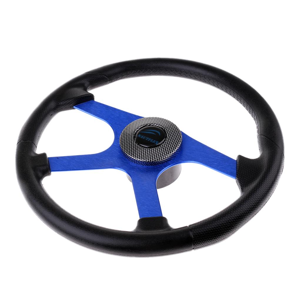360mm Aluminum Alloy Marine Boat Sport Steering Wheel 4 Spoke 3/4 Shaft"
