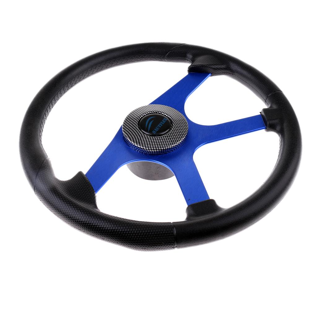 360mm Aluminum Alloy Marine Boat Sport Steering Wheel 4 Spoke 3/4 Shaft"