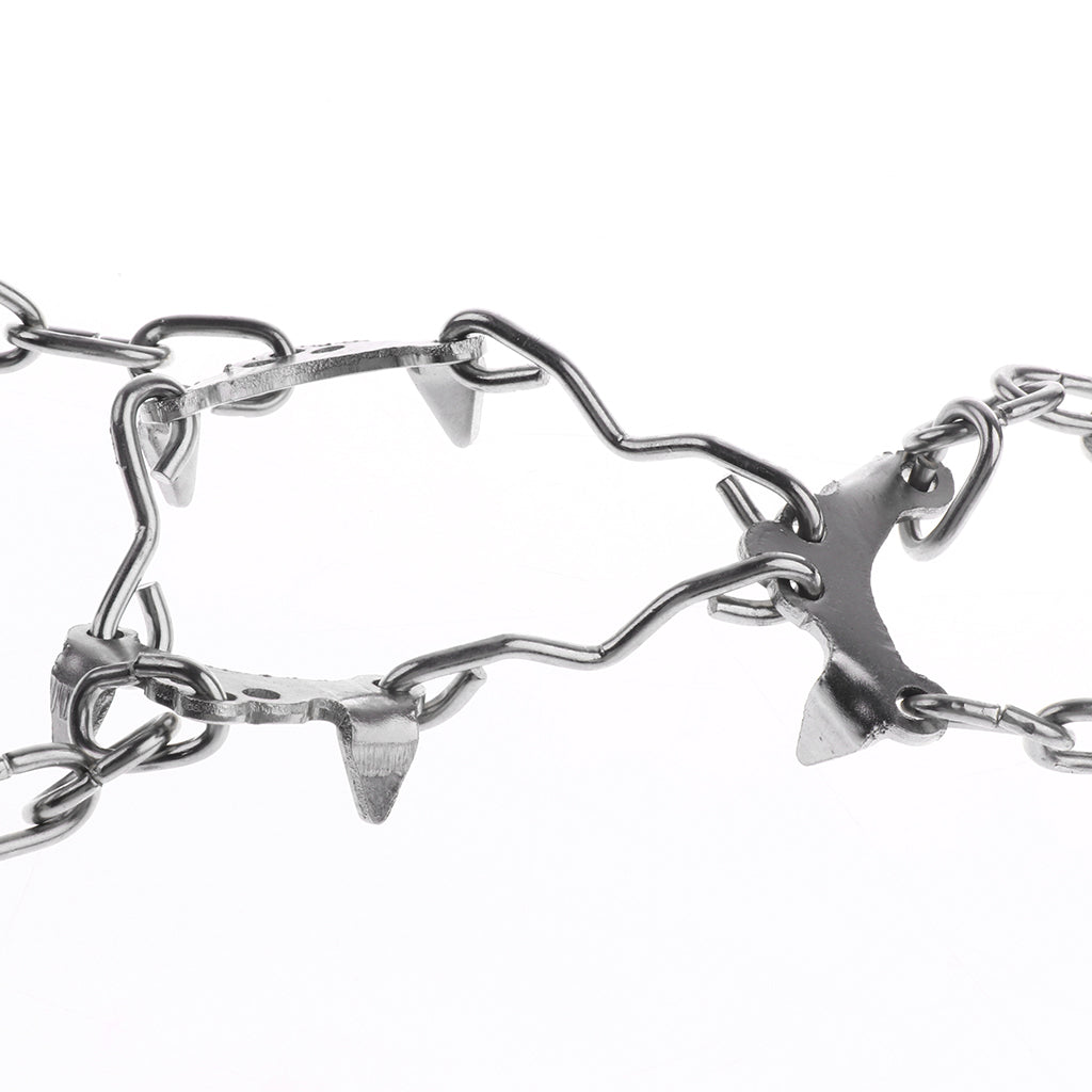 6 Teeth Anti Slip Ice Snow Shoe Grips Crampon Traction Spikes Cleats Black