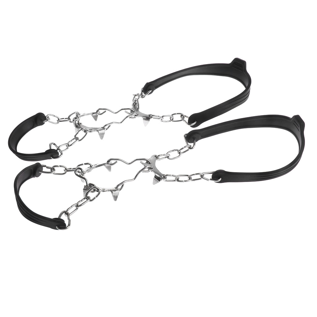 6 Teeth Anti Slip Ice Snow Shoe Grips Crampon Traction Spikes Cleats Black