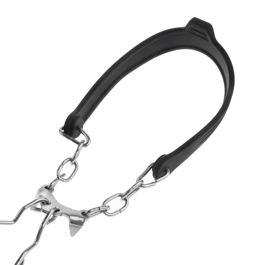 6 Teeth Anti Slip Ice Snow Shoe Grips Crampon Traction Spikes Cleats Black