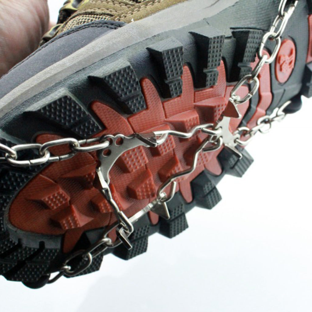 6 Teeth Anti Slip Ice Snow Shoe Grips Crampon Traction Spikes Cleats Black