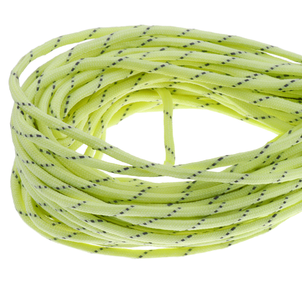 100FT 9 Core Strand Luminous Paracord Parachute Cord Reflective Rope Yellow