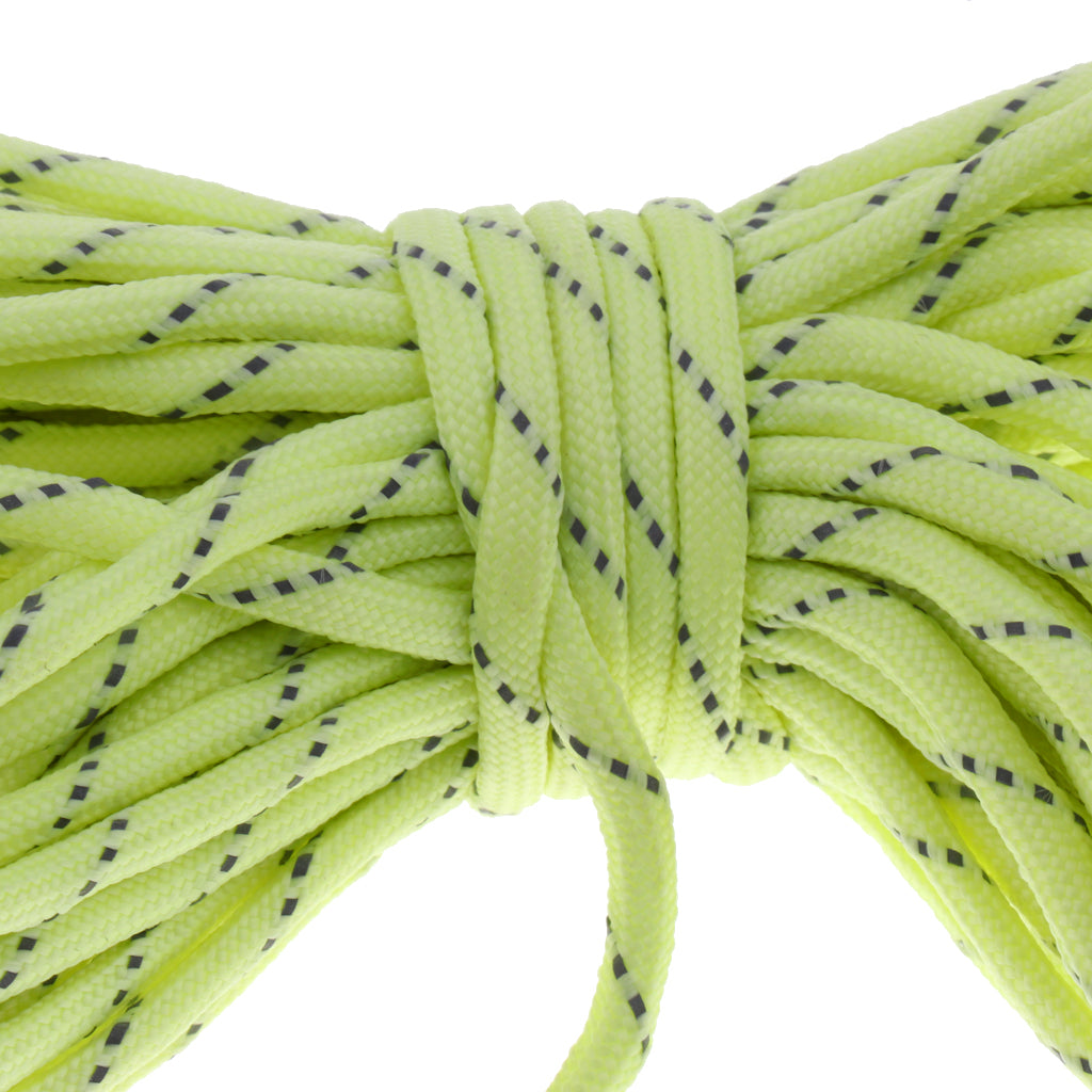 100FT 9 Core Strand Luminous Paracord Parachute Cord Reflective Rope Yellow
