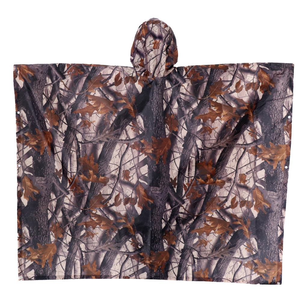 Outdoor 3in1 Raincoat Poncho Backpack Rain Cover Tent Mat Waterproof Maple