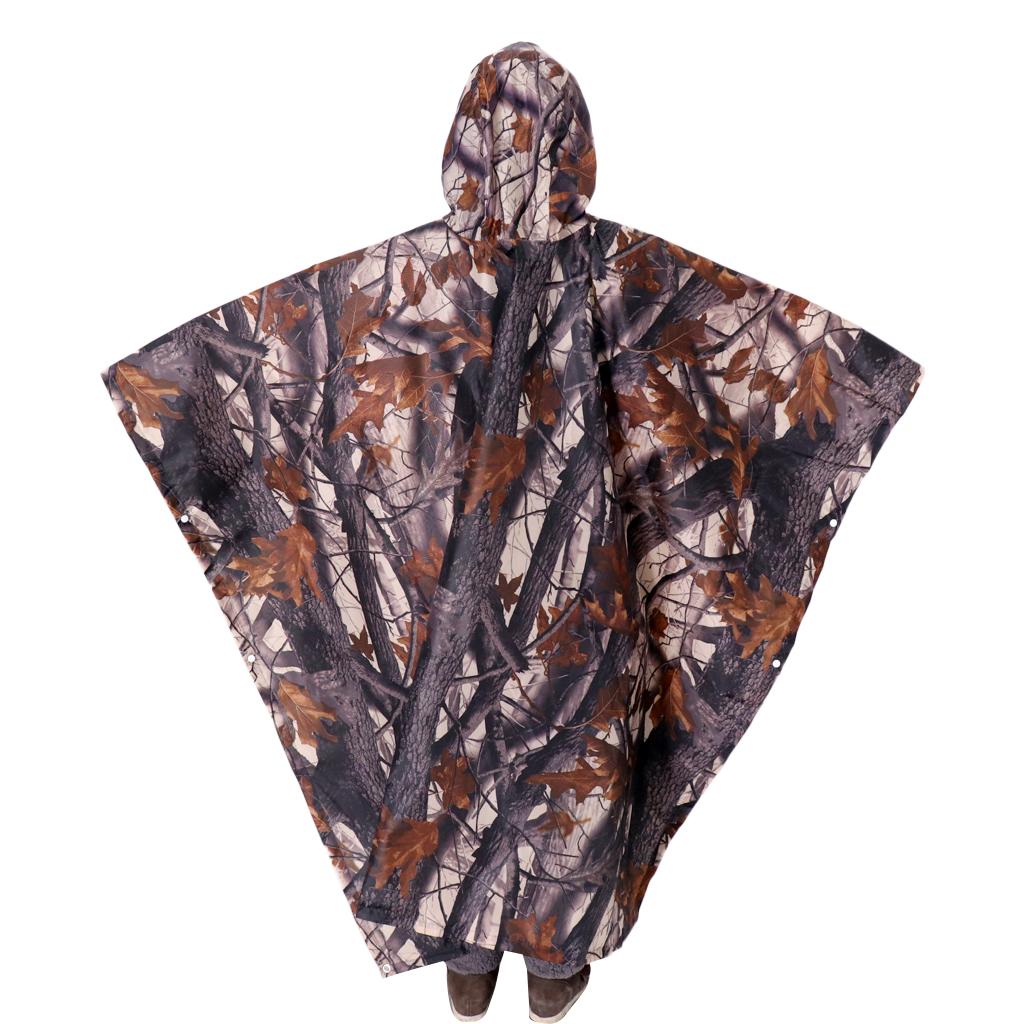 Outdoor 3in1 Raincoat Poncho Backpack Rain Cover Tent Mat Waterproof Maple