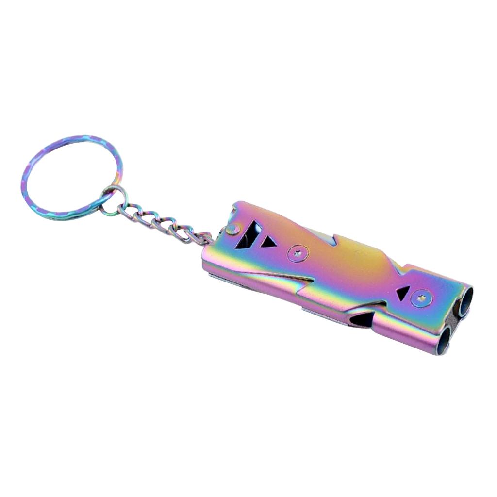 Double Pipe High Decibel Outdoor Camping Survival Emergency Whistle Colorful