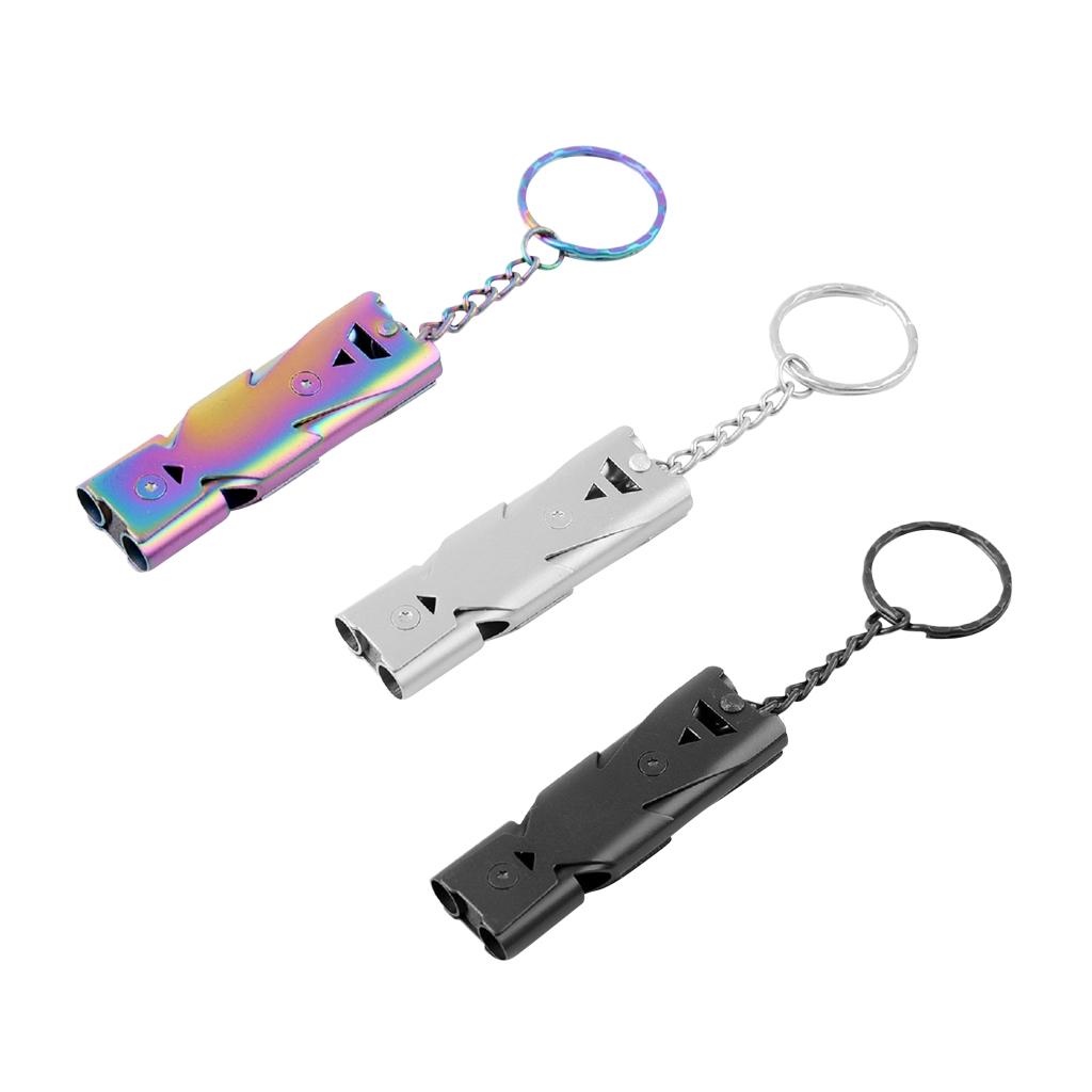 Double Pipe High Decibel Outdoor Camping Survival Emergency Whistle Colorful
