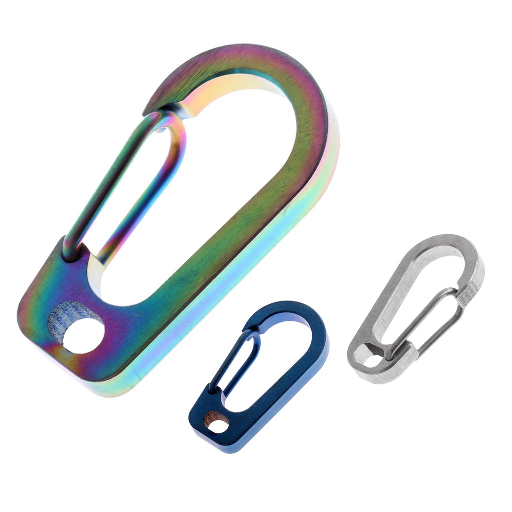 3 Pieces Titanium Alloy Carabiner Clip Keychain Quick Hook Buckle Outdoor