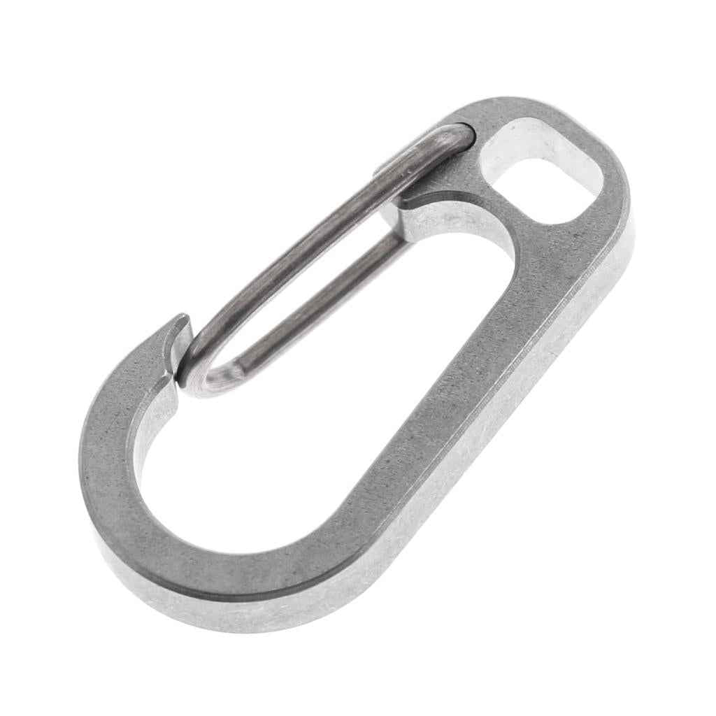 Titanium Alloy Carabiner Clip Keychain Quick Hook Buckle Outdoor Silver