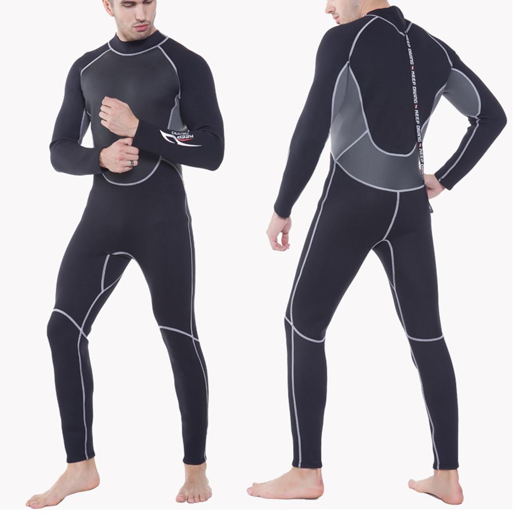 Stretchy Warm 3mm Neoprene Mens Full Body Wetsuit Dive Scuba Snorkeling M