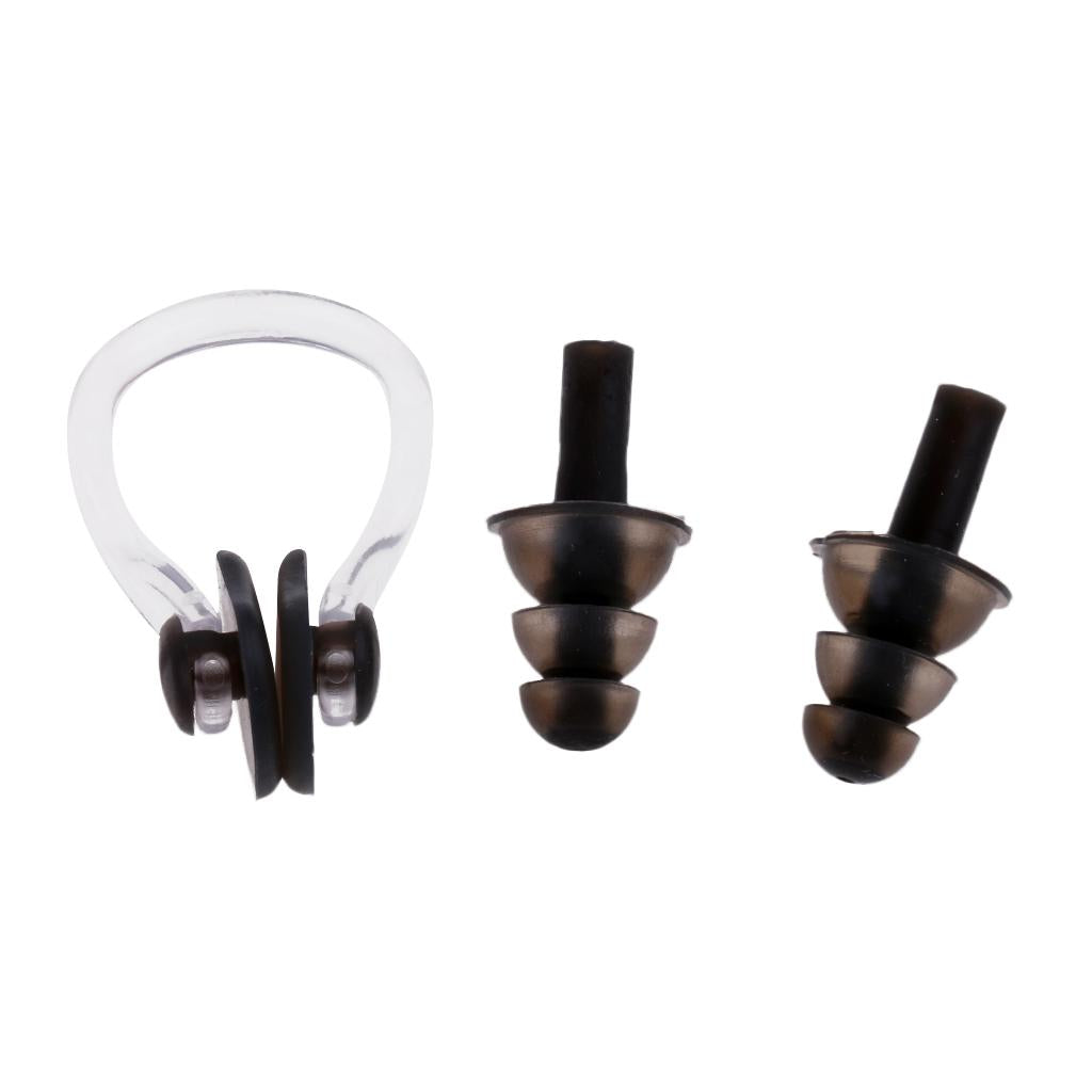 Anti Fog Swimming Goggles with Case + Swim Cap + Nose Clip + Ear Plugs Grey