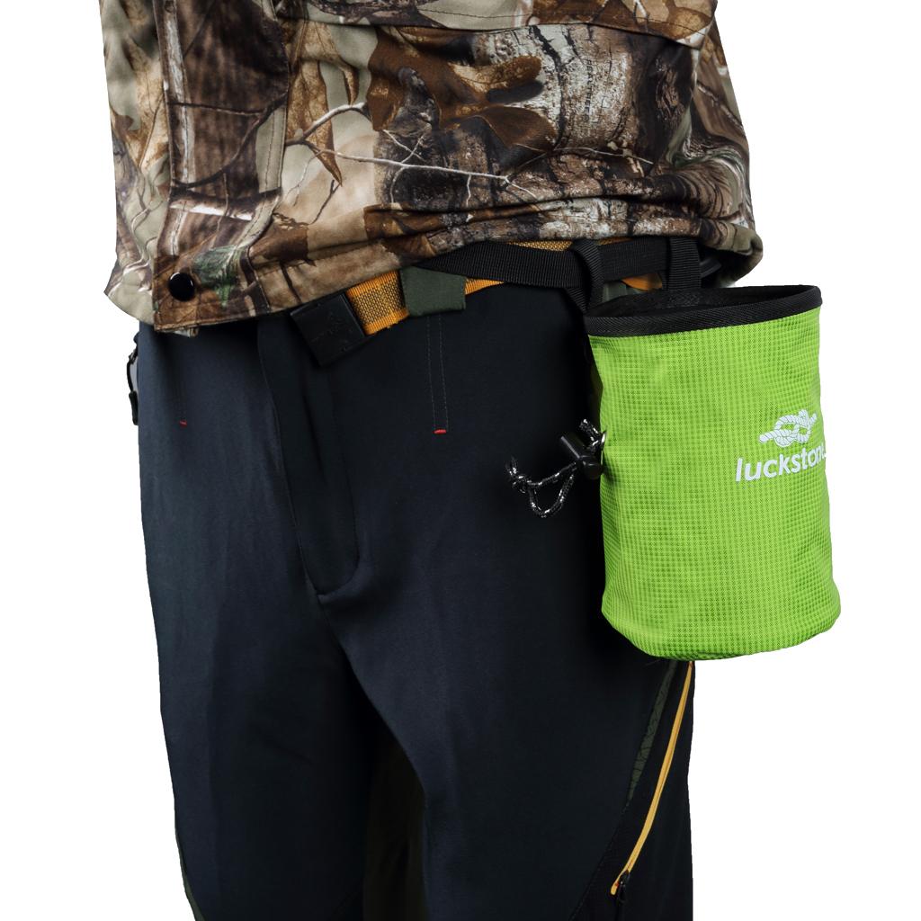 Large Rock Climbers Outdoor Climbing Chalk Bag with Adjustable Belt Green