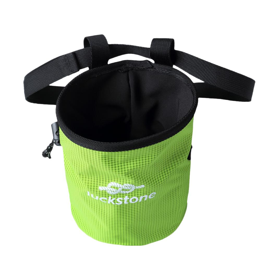 Large Rock Climbers Outdoor Climbing Chalk Bag with Adjustable Belt Green