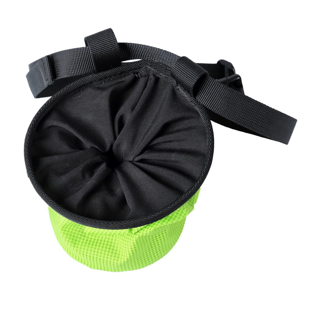 Large Rock Climbers Outdoor Climbing Chalk Bag with Adjustable Belt Green