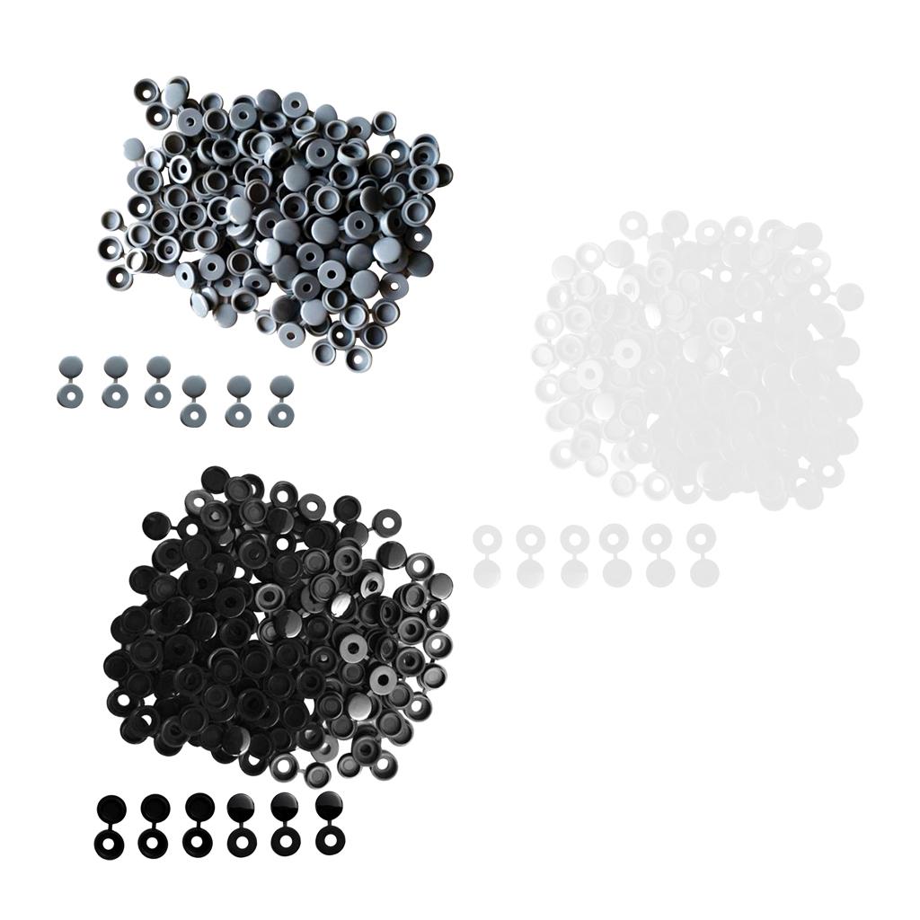 100 Pieces Plastic Hinged Screw Cover Cap for Car Home Furniture Decor Gray