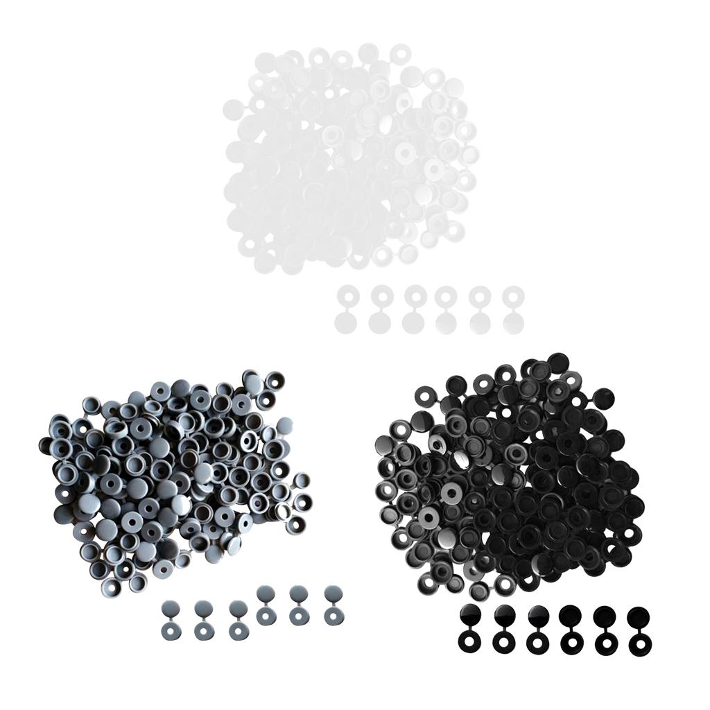 100 Pieces Plastic Hinged Screw Cover Cap for Car Home Furniture Decor Gray