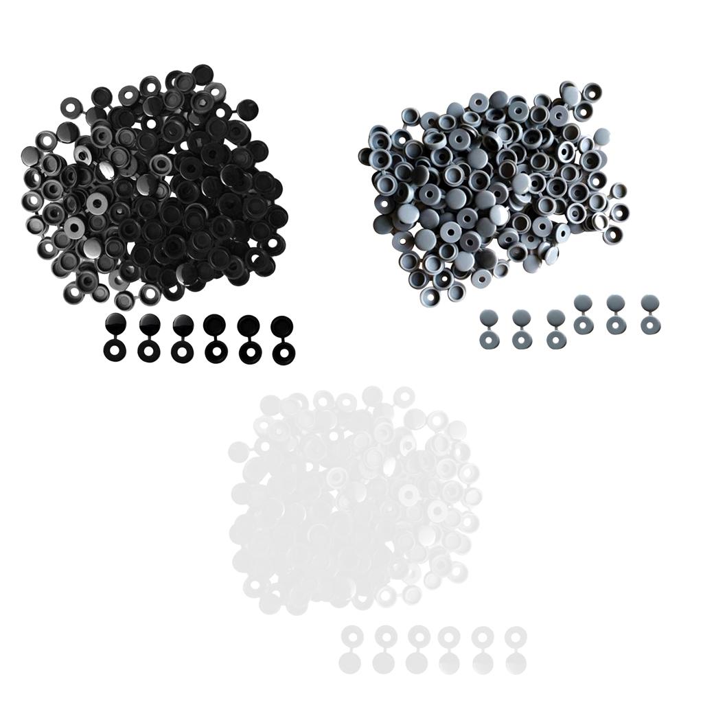 100 Pieces Plastic Hinged Screw Cover Cap for Car Home Furniture Decor Gray