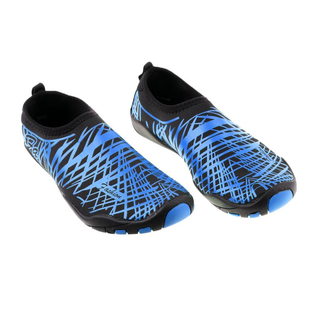 Water Shoes  Socks Yoga Exercise Pool Beach Swim Slip On Surf Blue 41-42