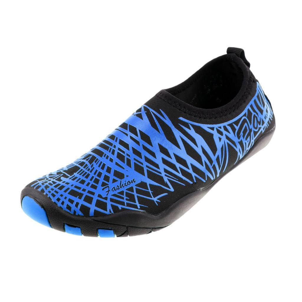 Water Shoes  Socks Yoga Exercise Pool Beach Swim Slip On Surf Blue 41-42