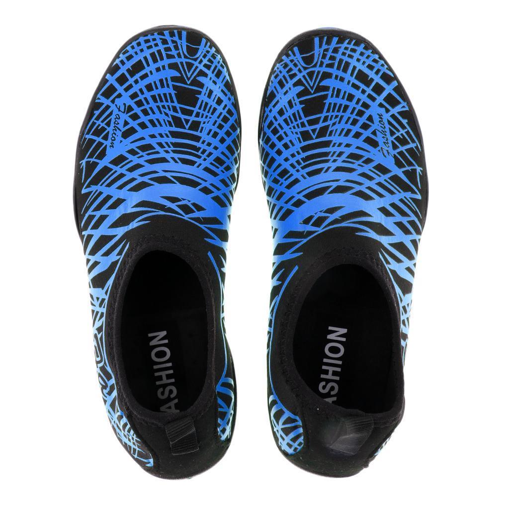 Water Shoes  Socks Yoga Exercise Pool Beach Swim Slip On Surf Blue 41-42