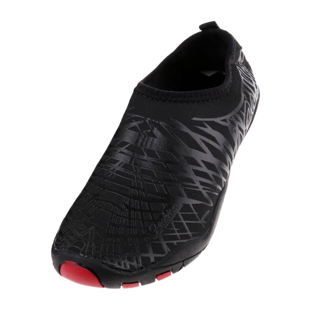 Water Shoes  Socks Yoga Exercise Pool Beach Swim Slip On Black 39-40