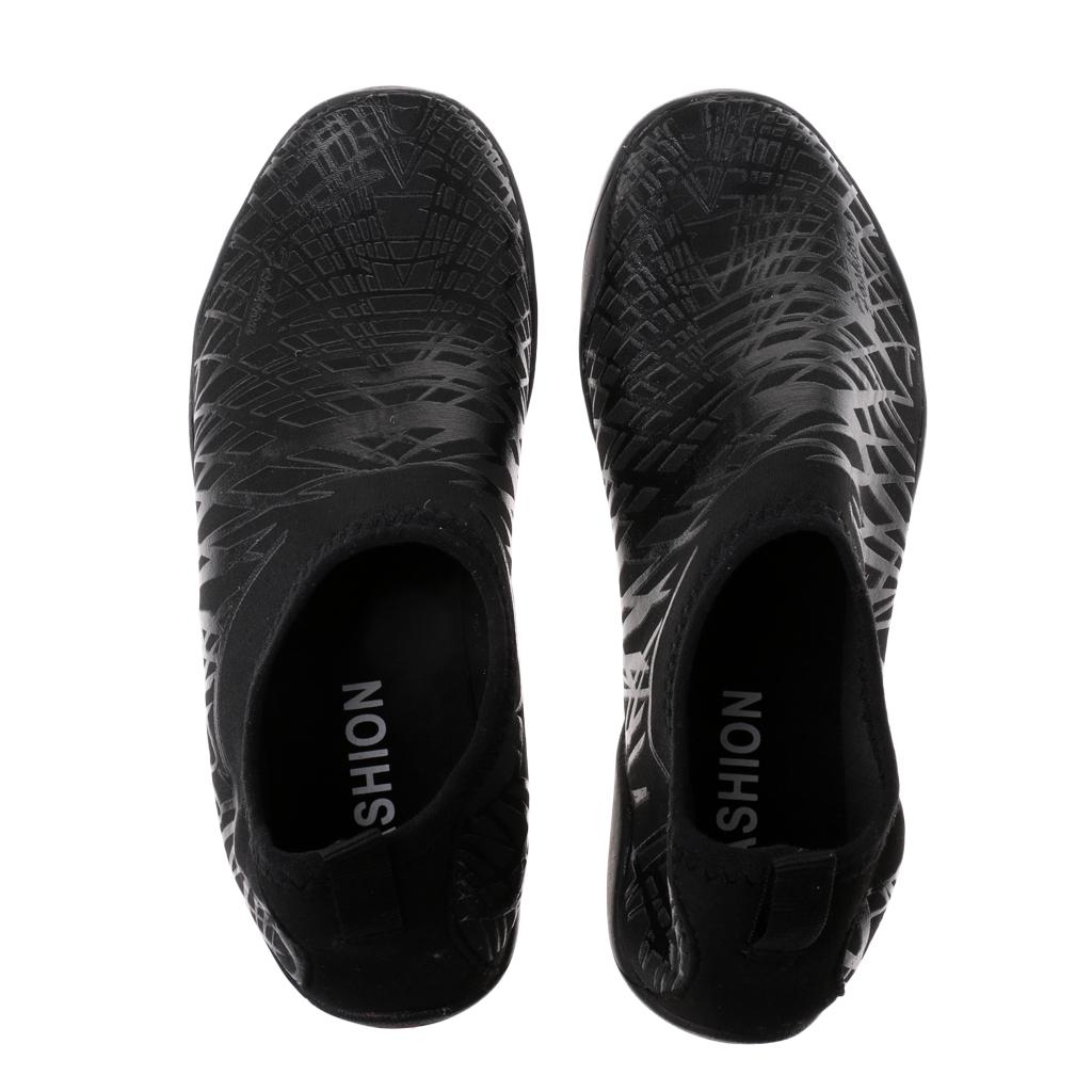 Water Shoes  Socks Yoga Exercise Pool Beach Swim Slip On Black 39-40